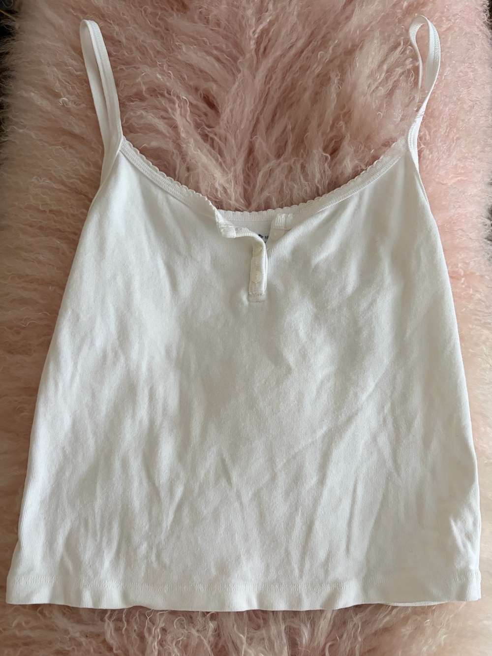 BRANDY MELVILLE Made in Italy 100% Cotton Button-Front Tank Top Camisole